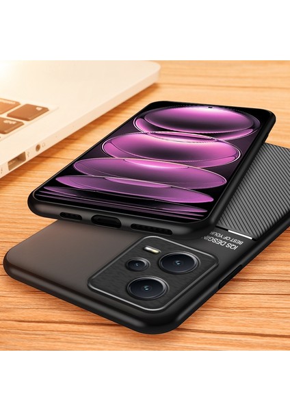 Xiaomi Redmi Için Çizgiye Karşı Geri Kılıf Note 12 Pro 5g Çizgileri Baskılı Pu Deri+Tpu Hibrid Kabuk Dahili Metal Yeşil Yeşil (Yurt Dışından) modelleri