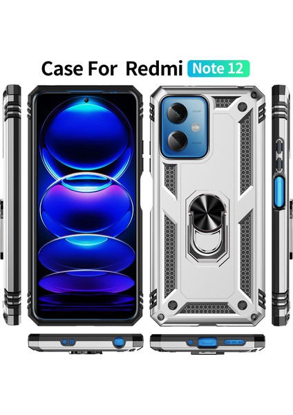 Xiaomi Redmi Için Note 12 5g (Global)/(Hindistan)/(Çin)/poco X5 5g Yüzük Kickstand Telefon Kılıfı Tpu+Pc Cep Telefonu Kapak Silver (Yurt Dışından) fiyatları