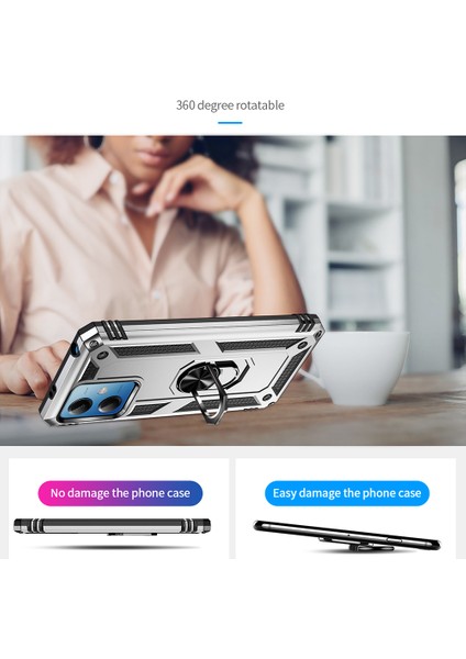 Xiaomi Redmi Için Note 12 5g (Global)/(Hindistan)/(Çin)/poco X5 5g Yüzük Kickstand Telefon Kılıfı Tpu+Pc Cep Telefonu Kapak Silver (Yurt Dışından) indirimleri