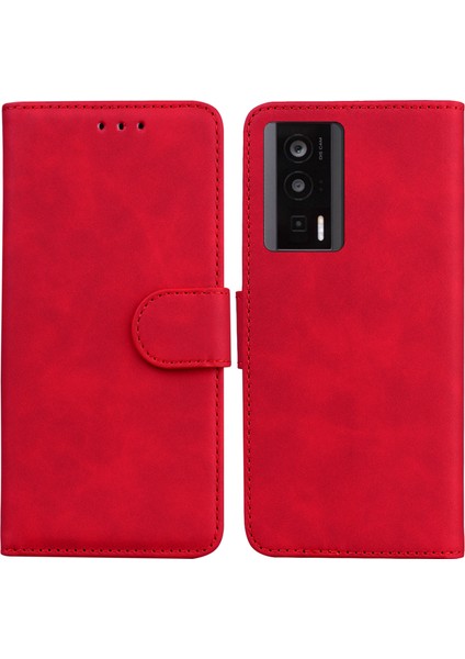Xiaomi Poco F5 Pro 5g/redmi K60 5g/redmi K60 Pro 5g, Cüzdan Stand Telefon Kapak-Kırmızı (Yurt Dışından)