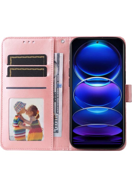 Xiaomi Redmi Için Note 12 5g (Global)/(Hindistan)/(Çin)/poco X5 5g Baskılı Ayçiçeği Pu Deri Cüzdan Kılıf Stand Folio Telefon Kapağı Kayış Pembe (Yurt Dışından) fiyatları