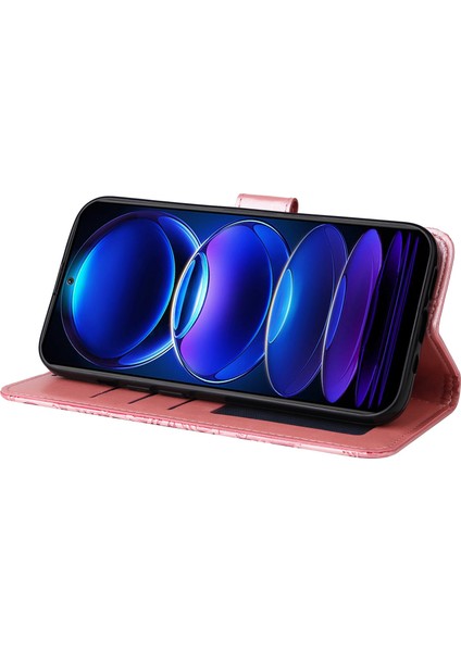 Xiaomi Redmi Için Note 12 5g (Global)/(Hindistan)/(Çin)/poco X5 5g Baskılı Ayçiçeği Pu Deri Cüzdan Kılıf Stand Folio Telefon Kapağı Kayış Pembe (Yurt Dışından) modelleri