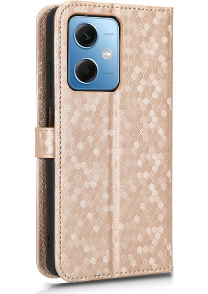 Xiaomi Redmi Için Note 12 5g (Global)/(Hindistan)/(Çin)/poco X5 5g Nokta Deseni Baskılı Pu Deri Deri Folio Telefon Kılıf Kılıfı Stand Strap-Rose Altın Damla Geçirmez Kapak (Yurt Dışından) indirimleri