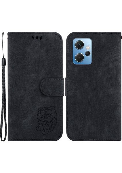 Xiaomi Için Redmi Note 12 4g Cüzdan Telefon Kılıfı Güzel Tiger Baskı Manyetik Toka Deri Kapak Black (Yurt Dışından)