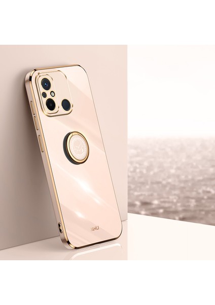 Xiaomi Için Xinli Redmi 12C 4g Yüzük Kickstand Telefon Koruyucu Kılıf Elektrapan Altın Kenar Tpu Geri Kapak Pembe (Yurt Dışından) indirimleri