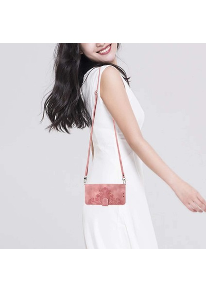 Xiaomi Redmi Için Şok Geçirmez Kılıf Not 12S 4g Çiçek Baskılı Deri Kapak Cilt Touch Cüzdan Telefon Kılıfı Strap-Pink ile (Yurt Dışından)