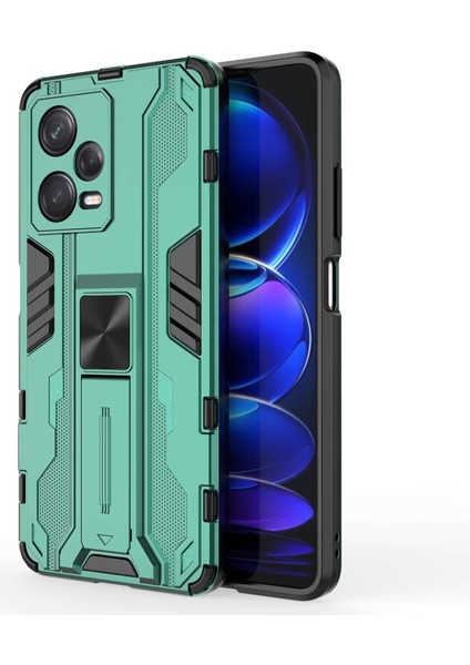 Xiaomi Redmi Için Note 12 Pro 5g Hibrid Yumuşak Tpu Hard Pc Kaymaz Koruyucu Kasa Kickstand Anti-Cratch Telefon Kapak Yeşili (Yurt Dışından)