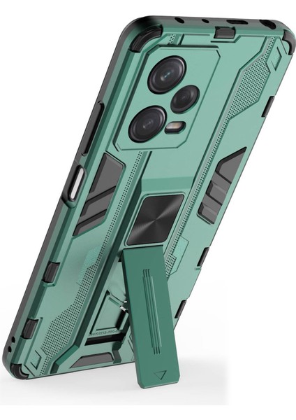 Xiaomi Redmi Için Note 12 Pro 5g Hibrid Yumuşak Tpu Hard Pc Kaymaz Koruyucu Kasa Kickstand Anti-Cratch Telefon Kapak Yeşili (Yurt Dışından) modelleri