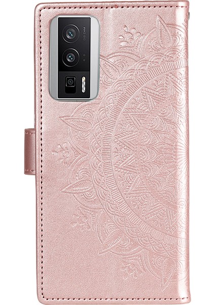 Xiaomi Poco F5 Pro 5g/redmi K60 Pro 5G/K60 5g Cep Telefonu Kabuğu Baskılı Mandala Çiçek Desen Cüzdan Stand Telefon Kılıfı Altın (Yurt Dışından) fırsatları