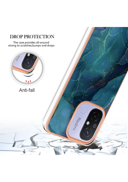 Xiaomi Redmi Için 12C 4G/11A 4g Telefon Kılıfı 2.0mm Elektrapan Imd Mermer Desen Tpu Kapak Yeşillüğü (Yurt Dışından) indirimleri