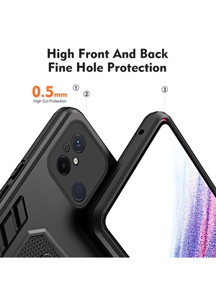 Xiaomi Redmi Için 12C 4g/poco C55 4g Esnek Halka Kayışı Tpu+Pc Telefon Kapağı Kickstand Bırak-Kötü Kılıf Black (Yurt Dışından) fiyatları