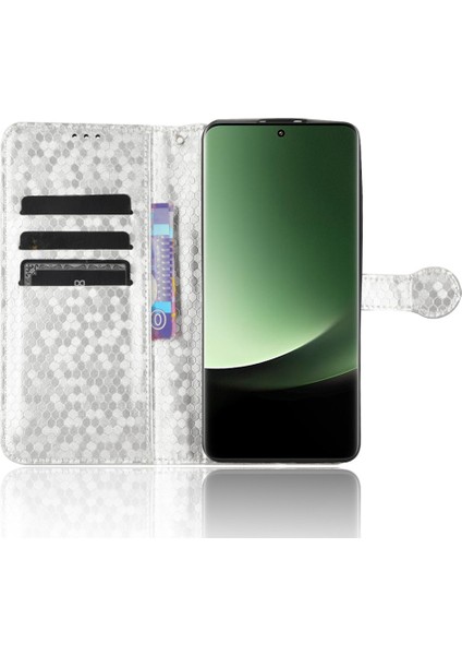 Xiaomi Için 13 Ultra Telefon Cüzdanı Pu Deri Stand Dot Desen Baskılı Telefon Kapak Silver (Yurt Dışından) modelleri