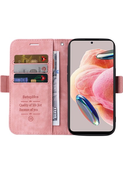 Xiaomi Redmi Için Şok Geçirmez Kılıf Not 12 4g Anti-Drop Pu Deri Telefon Kapak Pembe (Yurt Dışından) fiyatları
