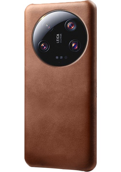Xiaomi 13 Ultra Pu Deri+Pc Telefon Kapağı Buzağı Dokusu Kıç Çizgiye Karşı Koşu Kahverengi (Yurt Dışından)