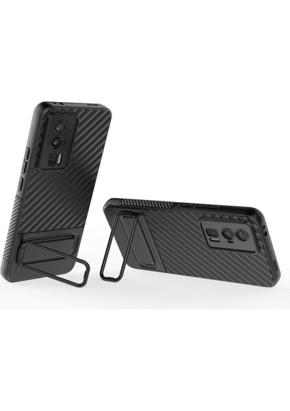 4U Sky Xiaomi Poco F5 Pro 5g/redmi K60 Pro 5G/K60 5g Sağlam Tpu Telefon Vaka Kickstand Şok Geçirmez Cep Telefonu Kapak Black (Yurt Dışından)