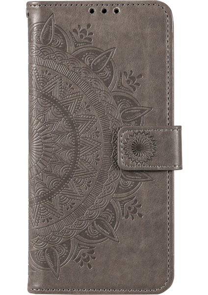 Xiaomi Için Poco F5 Pro 5g/redmi K60 Pro 5G/K60 5g Cep Telefonu Kabuğu Baskılı Mandala Çiçek Desen Cüzdan Stand Telefon Case-Grey (Yurt Dışından) modelleri
