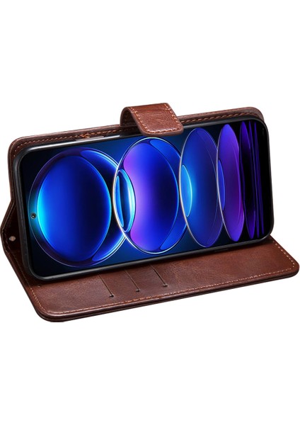 Xiaomi Için 13 Ultra Çılgın At Dokusu Pu Deri Kılıf Stand Cüzdan Cep Telefonu Kapak Gildi (Yurt Dışından)