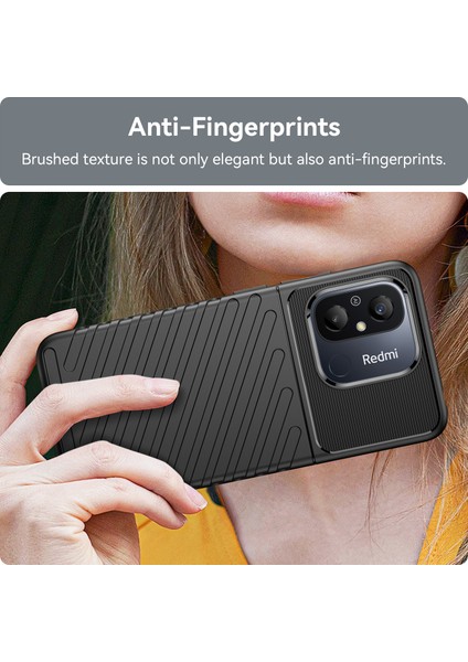 Xiaomi Redmi 12C Için 4g Thunder Serisi Kalınlaştırılmış Tpu Telefon Kılıfı Twill Doku Kayma Önleyici Telefon Kapak-Black (Yurt Dışından) indirimleri