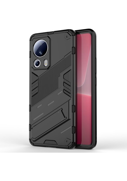 Xiaomi 13 Lite/civi 2 5g Kickstand Tpu+Pc Cep Telefonu Kapağı Fingerprint Önleyici Cep Telefonu Kılıf Kahret (Yurt Dışından)