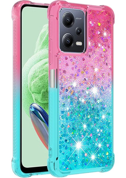 Xiaomi Redmi Için Tpu Kapak Not 12 5g (Çin)/(Global)/poco X5 5g Gradyan ve Sıvı Telefon Vaka Pembe/sky Mavisi (Yurt Dışından)