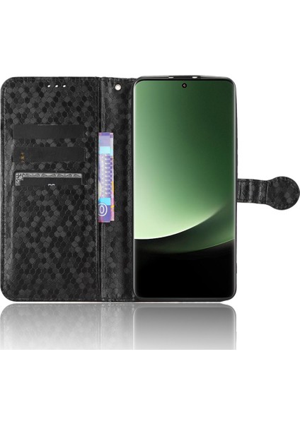 Xiaomi Için 13 Ultra Telefon Cüzdanı Pu Deri Stand Dot Desen Baskılı Telefon Kapağı Black (Yurt Dışından) modelleri