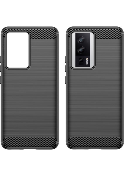 Xiaomi Poco F5 Pro 5g/redmi K60 Pro 5G/K60 5g Karbon Fiber Doku Yumuşak Tpu Fırçalanmış Yüzey Koruyucu Kapak-Siyah (Yurt Dışından) modelleri