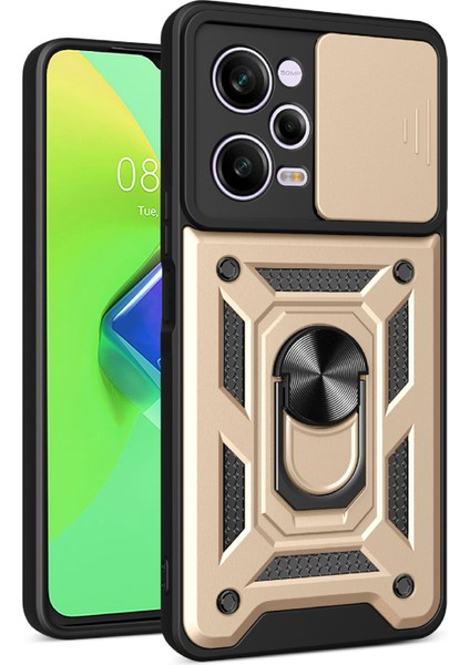 Xiaomi Redmi Için Note 12 Pro 5g Kickstand Pc+Tpu Tpu Telefon Kılıfı Slayt Itme Çekme Kamera Lens Koruma Kapağı-Sold. (Yurt Dışından)