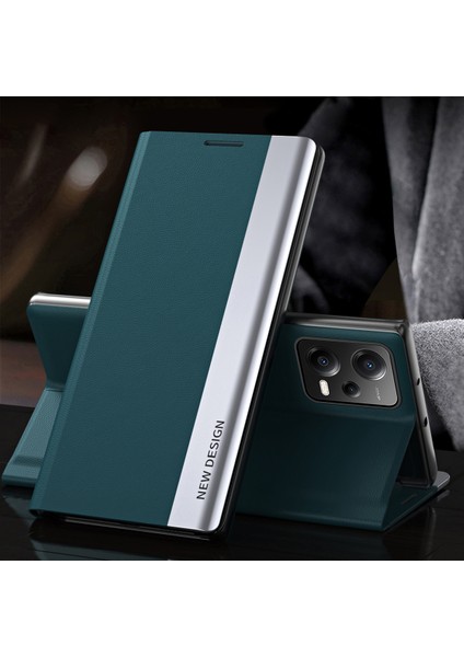 Xiaomi Için Poco X5 5g/redmi Note 12 5g (Global)/(Hindistan)/(Çin) Elektrapılaşma Telefon Kılıfı Pu Deri Stand Telefon Kapak Yeşili (Yurt Dışından) fiyatları
