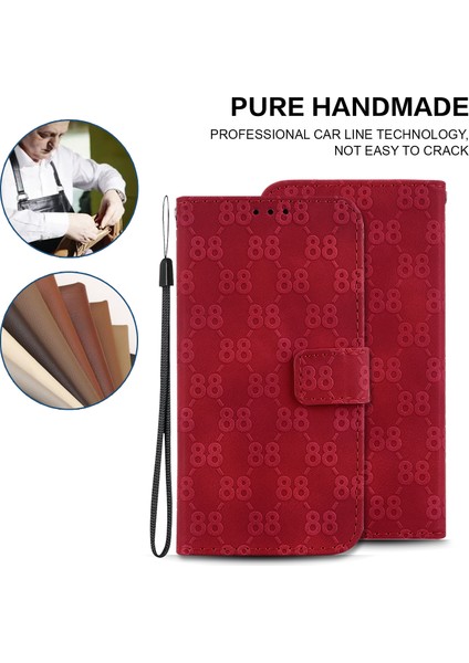 Xiaomi Için Poco X5 5g/redmi Note 12 5g (Çin)/(Hindistan)/(Global) Cüzdan Telefon Kılıfı Çift 8 Şekilli Pu Deri Flip Cover-Red (Yurt Dışından)
