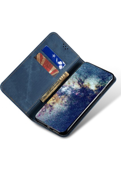 Xiaomi Poco F5 Pro 5g/redmi K60 Pro 5G/K60 5g Cüzdan Stand Kot Koku Doku Pu Deri Manyetik Oto Absorbed Telefon Kılıf Mavisi (Yurt Dışından) modelleri