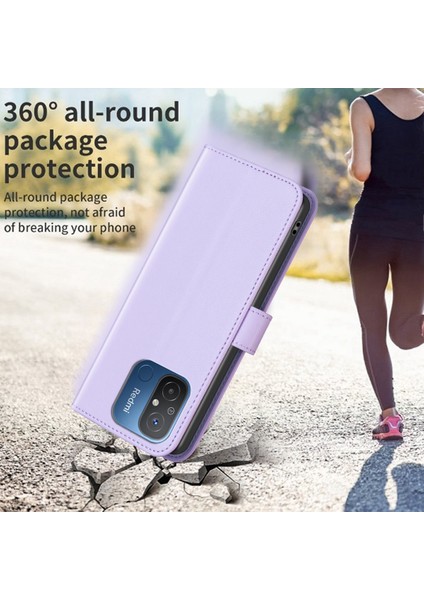 Xiaomi Için BF17 Poco C55 4g/redmı 12C 4g Telefon Kılıfı Pu Deri Cüzdan Stand Telefon Kapak Morası (Yurt Dışından) indirimleri