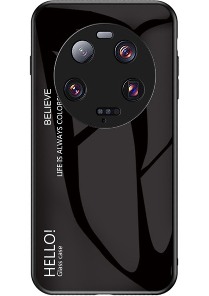 Xiaomi 13 Ultra Gradyan Temsilli Cam Telefon Kılıfı Pc+Tpu Çizgiye Karşı Çizelge Kapak Black (Yurt Dışından)