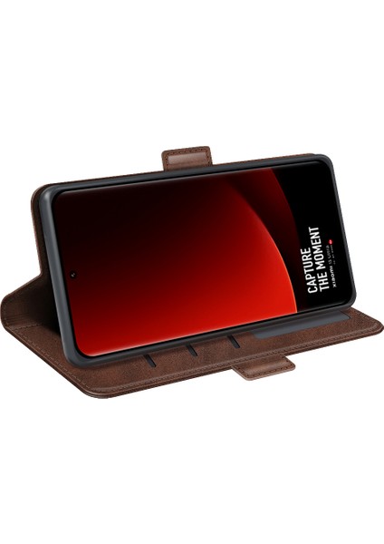 Xiaomi Için 13 Ultra Şok Geçirmez Cüzdan Flip Telefon Kapağı Buzağı Dokusu Pu Deri Stand Folio Kazan (Yurt Dışından) modelleri