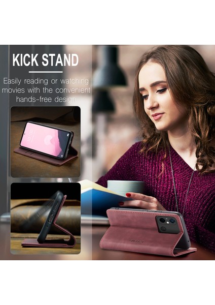 Xiaomi Redmi Için 12C 4G/11A 4g Stand Telefon Kapağı Pu Deri Deri Cüzdan Damla Geçirmez Kasa Kırmızısı (Yurt Dışından) indirimleri
