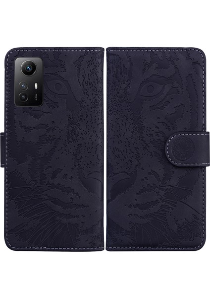 Xiaomi Redmi Için Note 12S 4g Baskılı Tiger Telefon Deri Kılıf Cüzdan Stand Koruyucu Kapak Black (Yurt Dışından)