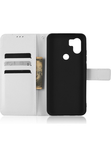 Xiaomi Için Redmi A1+ 4g/poco C50 4g/a2+ 4g Elmas Doku Pu Deri Stand Manyetik Toka Kasa Cüzdan Telefon Kapak-Beyaz (Yurt Dışından) fırsatları