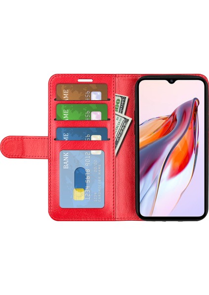Xiaomi Için Redmi 12C 4g Anti-Fall Flip Telefon Kılıf Cüzdan Stand Çılgın At Doku Deri Koruyucu Kapak-Kırmızı (Yurt Dışından) fiyatları