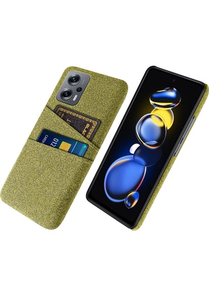 Xiaomi Redmi Için Not 11T Pro 5g/not 11T Pro+ 5g/not 12T Pro 5g/poco X4 Gt 5g/redmı K50I 5g Kumaş Doku Doku Koşu Yuvası ile Çift Kart Yuvaları Giyim Dayanıklı Telefon Kabuk-Sarı (Yurt Dışından)
