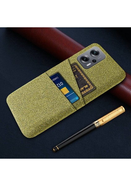 Xiaomi Redmi Için Not 11T Pro 5g/not 11T Pro+ 5g/not 12T Pro 5g/poco X4 Gt 5g/redmı K50I 5g Kumaş Doku Doku Koşu Yuvası ile Çift Kart Yuvaları Giyim Dayanıklı Telefon Kabuk-Sarı (Yurt Dışından) indirimleri