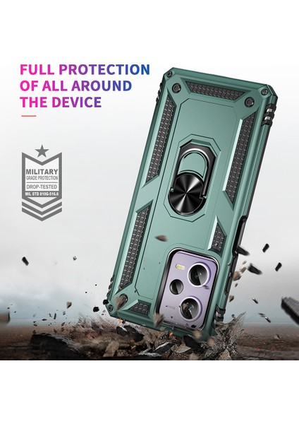 Xiaomi Redmi Için Yüzük Tutucu Kickstand Telefon Kılıfı Not 12 Pro 5g/note 12 Pro Speed ​​5g/poco X5 Pro 5g, Tpu+Pc Hybrıd Cave-Blackısh Yeşil (Yurt Dışından) fırsatları
