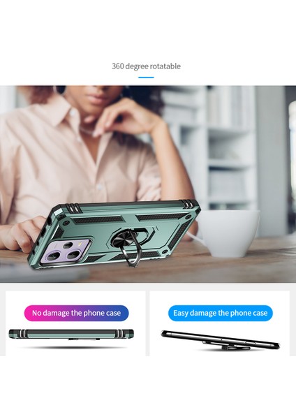 Xiaomi Redmi Için Yüzük Tutucu Kickstand Telefon Kılıfı Not 12 Pro 5g/note 12 Pro Speed ​​5g/poco X5 Pro 5g, Tpu+Pc Hybrıd Cave-Blackısh Yeşil (Yurt Dışından) indirimleri