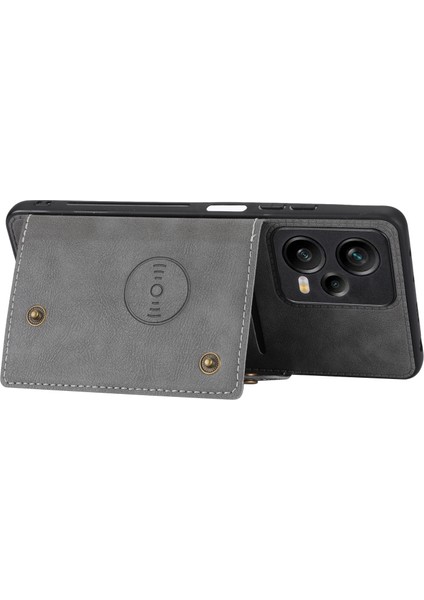 Xiaomi Redmi Için Note 12 5g (Global)/(Hindistan)/(Çin)/poco X5 5g Çift Düğme Kart Tutucu Pu Deri Kaplamalı Tpu Kasa Kickstand Telefon Kapağı Dahili Metal Tabakası (Yurt Dışından) modelleri
