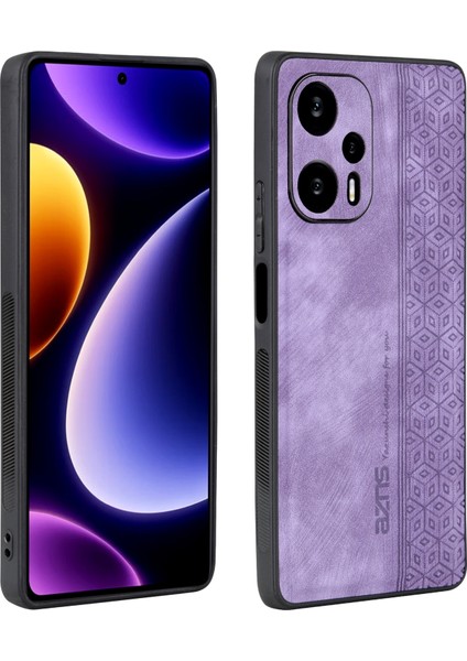 Xiaomi Redmi Için Telefon Kılıfı Not 12 Turbo/poco F5 5g, Pu Deri+Tpu Baskılı Telefon Kapak Morası (Yurt Dışından)