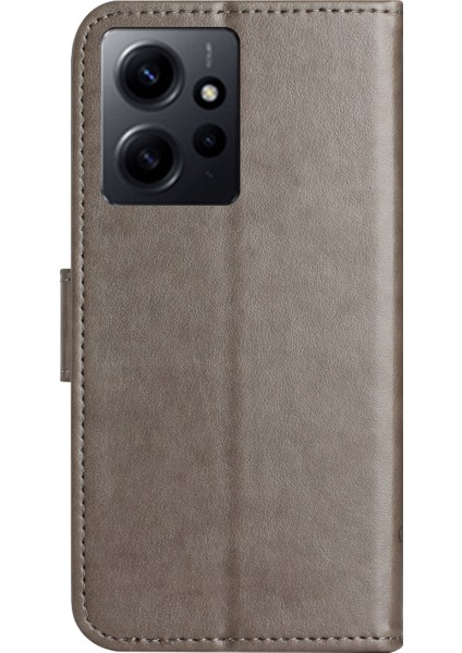 Xiaomi Için Redmi Note 12 4g Deri Telefon Kılıfı Baskılı Kelebek Çiçek Manyetik Tutucu Flip Stand Cüzdan Kapak Grey (Yurt Dışından) indirimleri