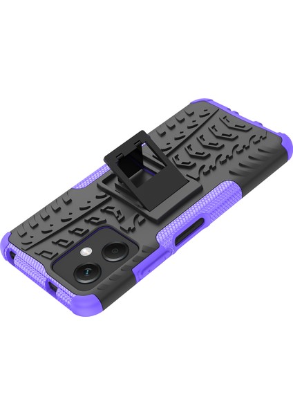 Xiaomi Redmi Için Note 12 5g (Global)/(Hindistan)/(Çin)/poco X5 5g Sabit Pc+Tpu Sağlam Lastik Deseni Şok-Emme Telefon Vaka Kickstand Back Cover-Spurple (Yurt Dışından) indirimleri