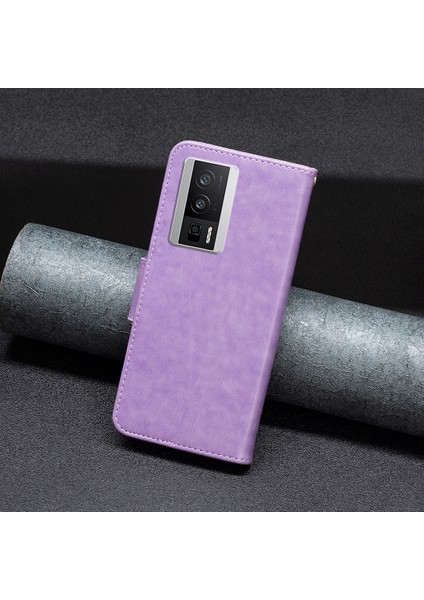 Xiaomi Poco F5 Pro 5g/redmi K60 Pro 5G/K60 5g Kelebek Baskılı Pu Deri Telefon Kılıfı Cüzdan Stand Kapağı El Strap-Spurple (Yurt Dışından) indirimleri