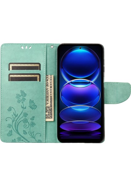 Xiaomi Redmi Için Note 12 Pro 5g/note 12 Pro Speed ​​5g/poco X5 Pro 5g Cüzdan Telefon Kılıfı Stand Deri Telefon Kapak Yeşil (Yurt Dışından) modelleri
