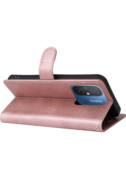 Xiaomi Redmi Için 12C 4G/11A 4g Pu Deri Telefon Kılıfı Flip Stand Seyir Renk Cüzdan Kapak Golü Altın (Yurt Dışından) fırsatları