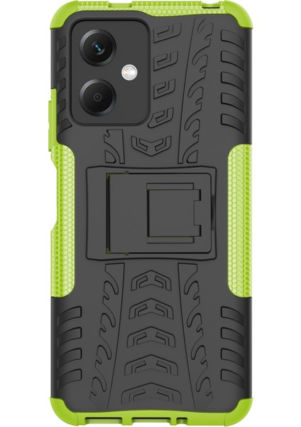 Xiaomi Redmi Için Note 12 5g (Global)/(Hindistan)/(Çin)/poco X5 5g Çarpışmaya Dayanıklı Lastik Desen Kickstand Case Pc+Tpu Sağlam Hibrid Telefon Kapak Yeşili (Yurt Dışından) fiyatları