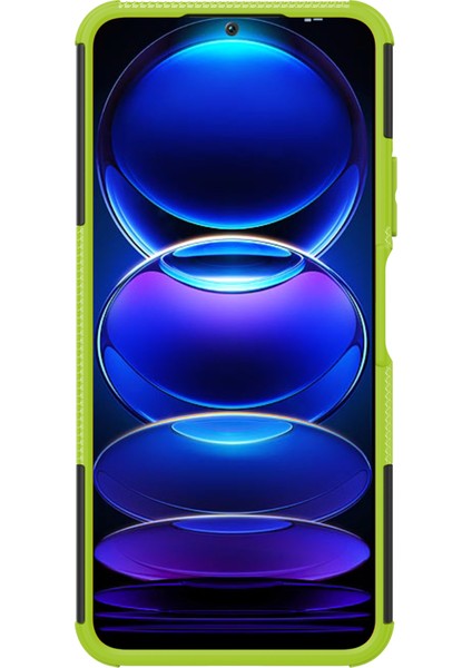 Xiaomi Redmi Için Note 12 5g (Global)/(Hindistan)/(Çin)/poco X5 5g Çarpışmaya Dayanıklı Lastik Desen Kickstand Case Pc+Tpu Sağlam Hibrid Telefon Kapak Yeşili (Yurt Dışından) fırsatları